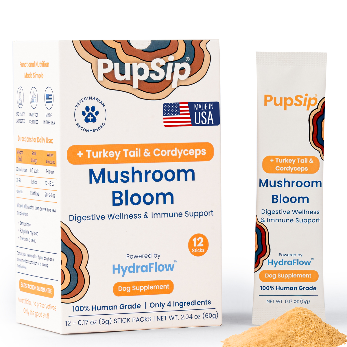 PupSip Mushroom Bloom — Hydration + Gut Support