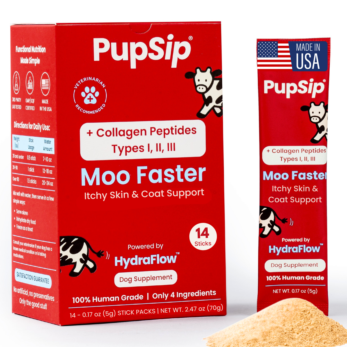 PupSip Moo Faster Collagen Peptides for Dogs
