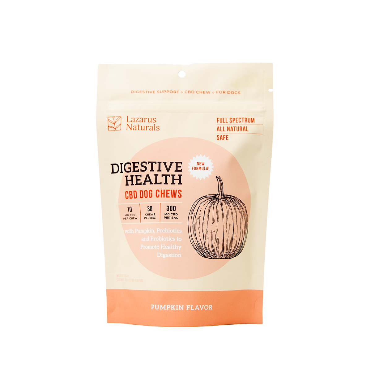 Lazarus Naturals CBD Dog Chews — Digestive Health (Pumpkin)