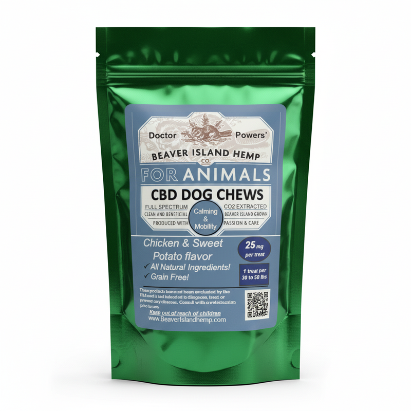 Beaver Island Hemp Company Dr Powers Calming and Mobility CBD Dog Chews 25 mg